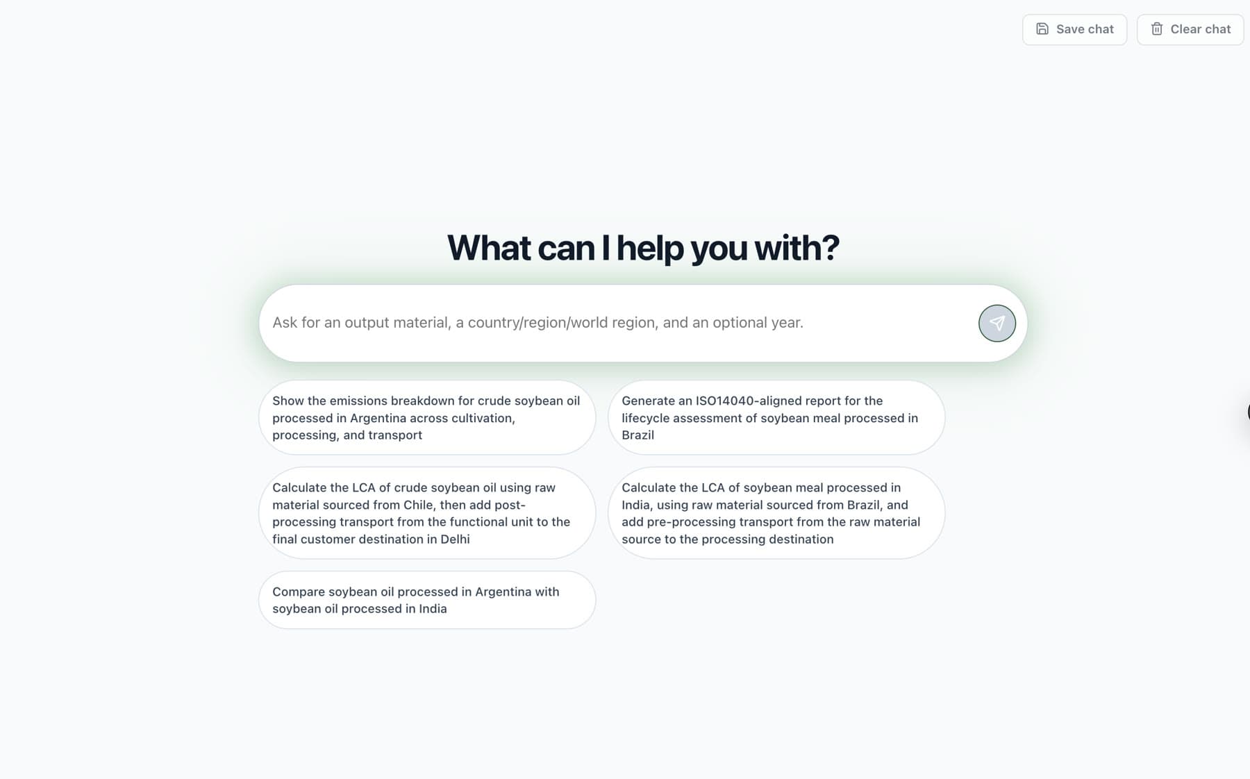 Automated LCA: ask for a life cycle assessment of a material from a given country