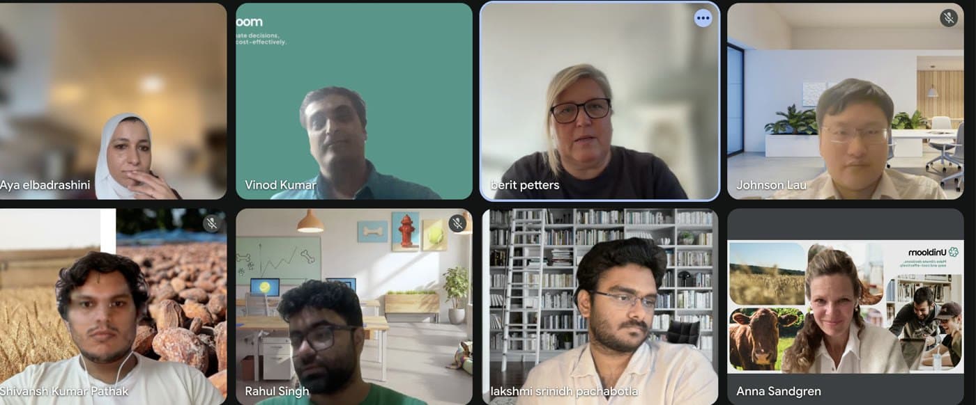 The Unibloom team together on a video call